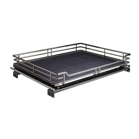 Hardware Resources 27" Black Nickel STORAGE WITH STYLE Metal Soft-close Pullout Basket SWS-WB273BN